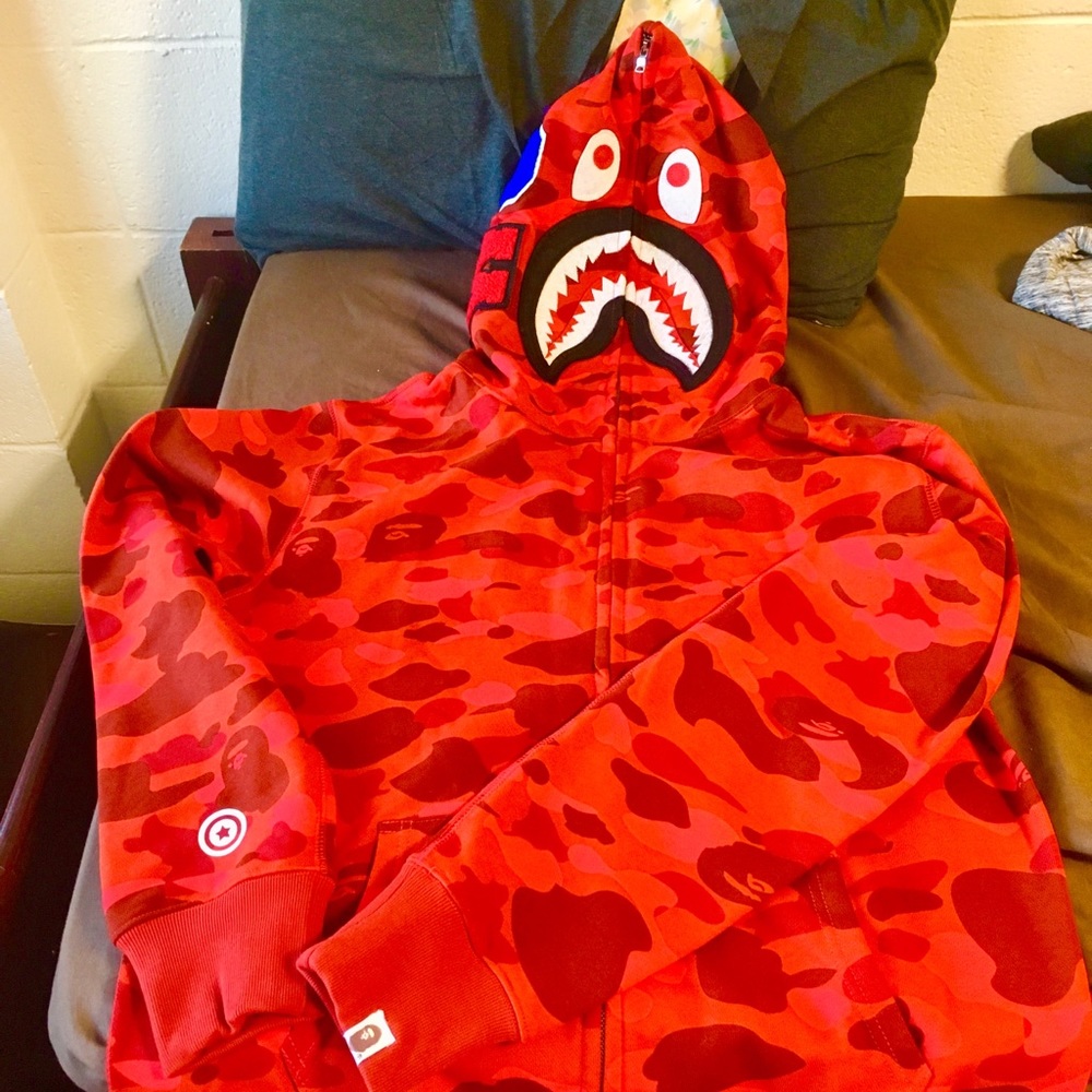 Bape Red Camo Hoodie